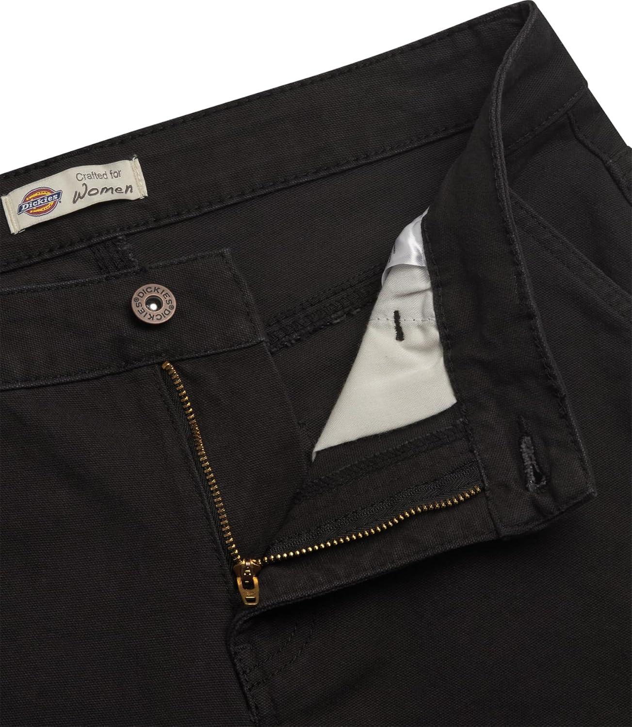 image:imageDickies Womens Slim Straight Stretch Duck Carpenter PantRinsed Black
