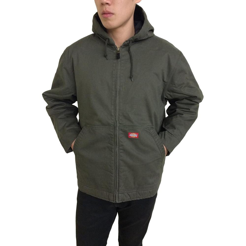 image:imageDickies Mens Fleece Lined Hooded JacketOlive