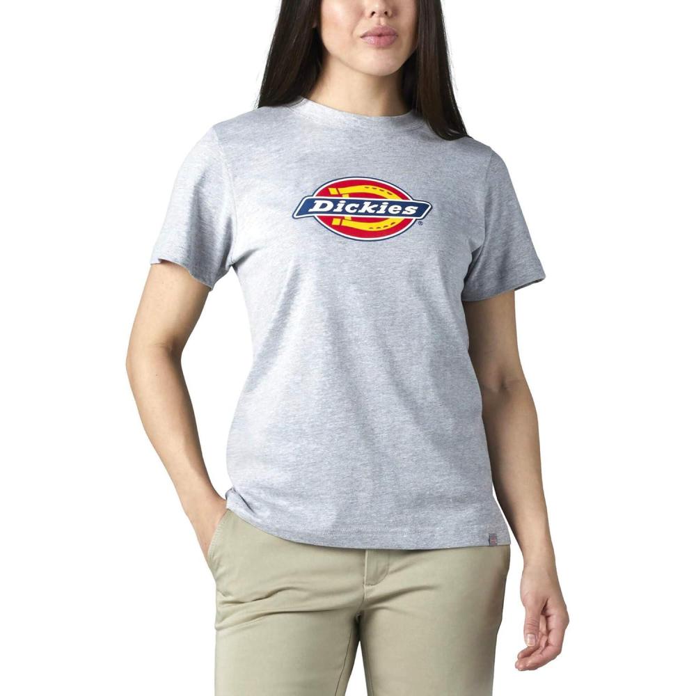 image:imageDickies Womens Logo Graphic Short Sleeve TShirtHeather Grey