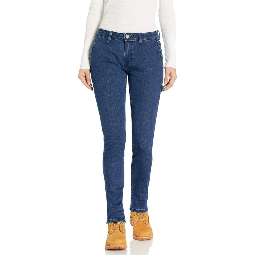 image:imageDickies Womens Slim Straight Stretch Denim Carpenter Pant