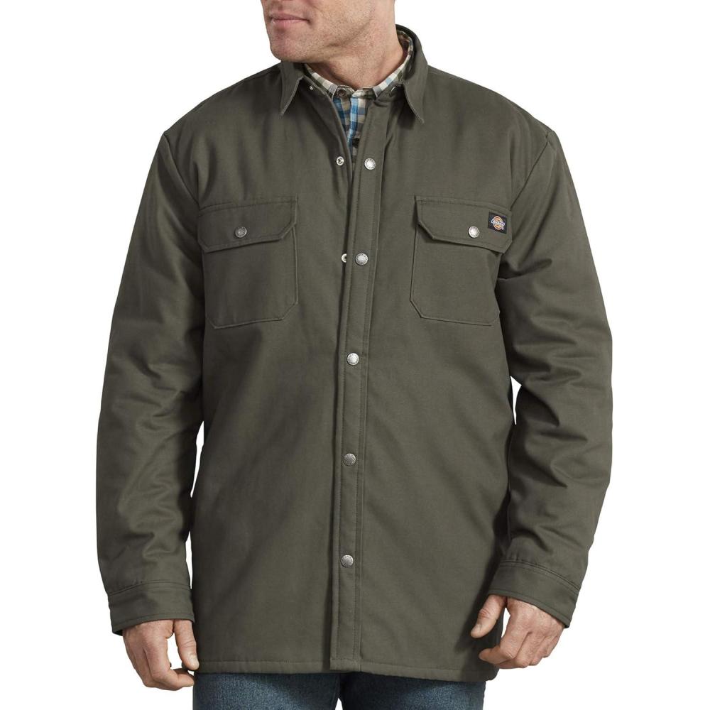 image:imageDickies mens Plaid Lined Shirt JacketMoss Green