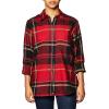 Dickies Womens Long Sleeve Plaid Flannel Shirt(English Red Black Plaid)