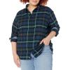 Dickies Womens Long Sleeve Plaid Flannel Shirt(Ink Navy Tartan)