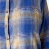 Dickies Womens Long Sleeve Plaid Flannel Shirt(Ink Navy/Clear Blue Ombre)