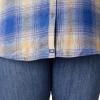 Dickies Womens Long Sleeve Plaid Flannel Shirt(Ink Navy/Clear Blue Ombre)