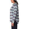 Dickies Womens Long Sleeve Plaid Flannel Shirt(Ombre Red Blue)