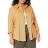 Dickies Womens Long Sleeve Plaid Flannel Shirt(Autumn Gold Herringbone)