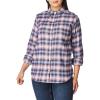 Dickies Womens Long Sleeve Plaid Flannel Shirt(Ombre Orchid)