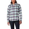 Dickies Womens Long Sleeve Plaid Flannel Shirt(Ombre Red Blue)