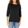 Dickies Women’s Long-Sleeve 3-Button Henley Shirt(Knit Black)