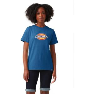 Dickies Womens Logo Graphic Short Sleeve T-Shirt(Vallarta Blue)