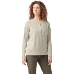 Dickies Women’s Long-Sleeve 3-Button Henley Shirt(Oatmeal)