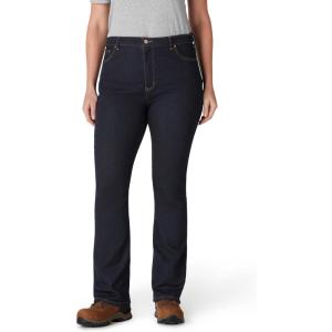 Dickies Women’s Plus Perfect Shape Denim High Waist Bootcut Jean(Rinsed Indigo Blue)