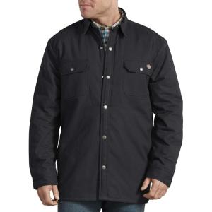 Dickies mens Plaid Lined Shirt Jacket(Black)