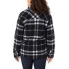 Dickies Women’s Plus Size Quilted Flannel Shirt Jacket(Black White Plaid)