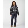 Dickies Women’s Plus Size Quilted Flannel Shirt Jacket(Black White Plaid)