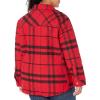 Dickies Women’s Plus Size Quilted Flannel Shirt Jacket(English Red Black Plaid)