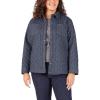Dickies Women’s Plus Size Quilted Flannel Shirt Jacket(Blue Two Tone Herringbone)