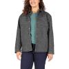 Dickies Women’s Plus Size Quilted Flannel Shirt Jacket(Gray Two Tone Herringbone)