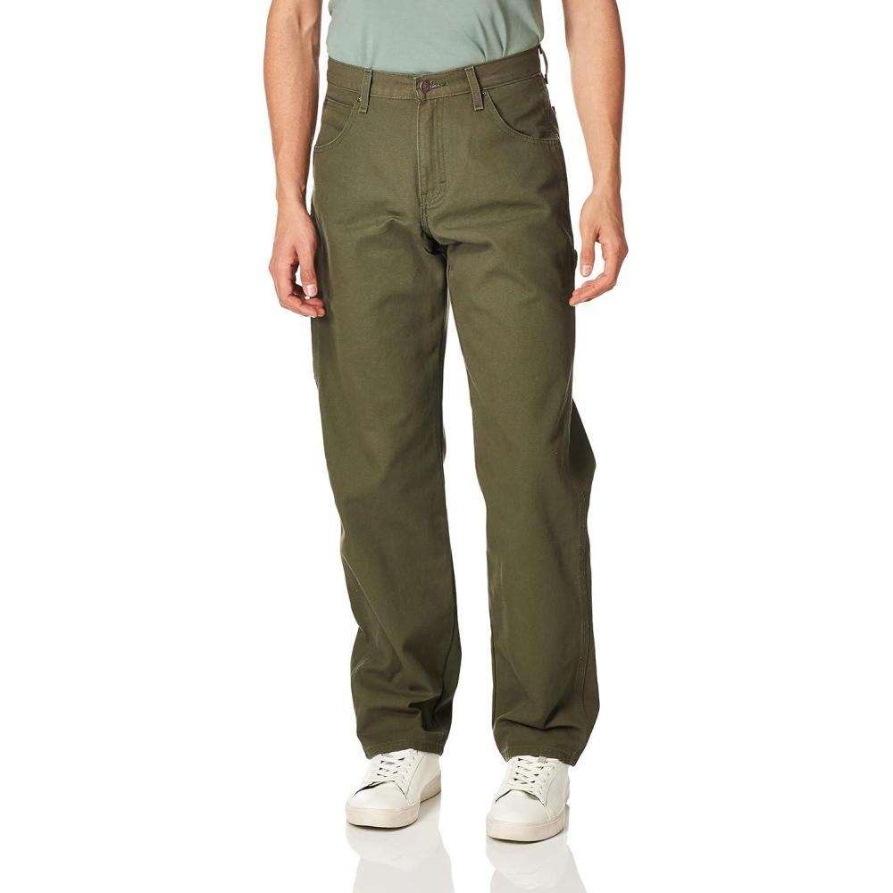 image:imageDickies Mens Relaxed Fit Heavyweight Duck Carpenter PantsMoss