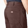 Dickies Men’s Relaxed Fit Heavyweight Duck Carpenter Pants(Rinsed Chocolate Brown V1)