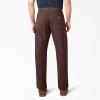 Dickies Men’s Relaxed Fit Heavyweight Duck Carpenter Pants(Rinsed Chocolate Brown V1)