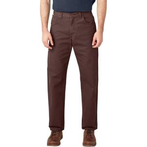 Dickies Men’s Relaxed Fit Heavyweight Duck Carpenter Pants(Rinsed Chocolate Brown V1)