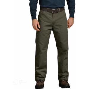 Dickies Men’s Relaxed Fit Heavyweight Duck Carpenter Pants(Rinsed Moss Green)