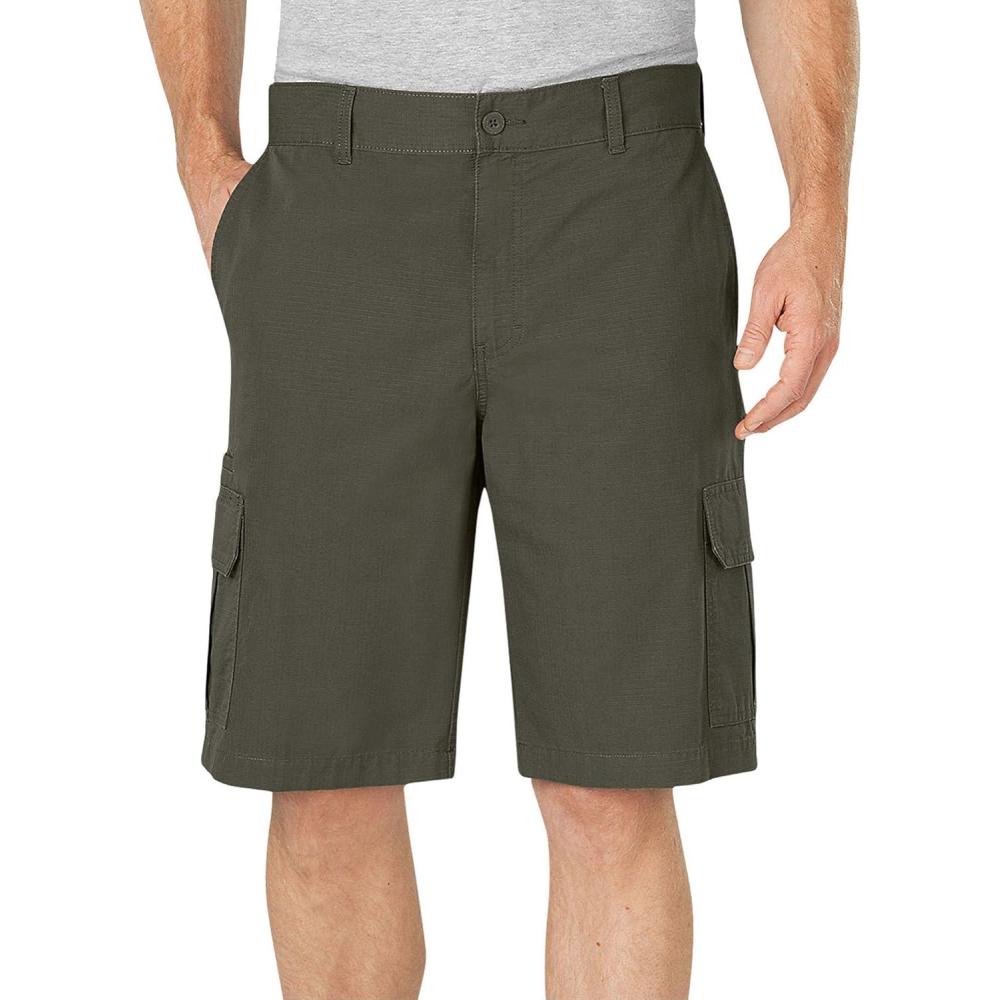image:imageDickies Mens 11 Inch Relaxed Fit Lightweight Ripstop Cargo ShortMoss V1