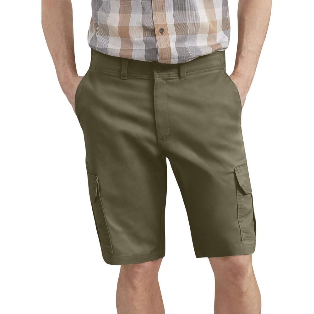 image:imageDickies Mens 11 Inch Relaxed Fit Lightweight Ripstop Cargo ShortRinsed Moss