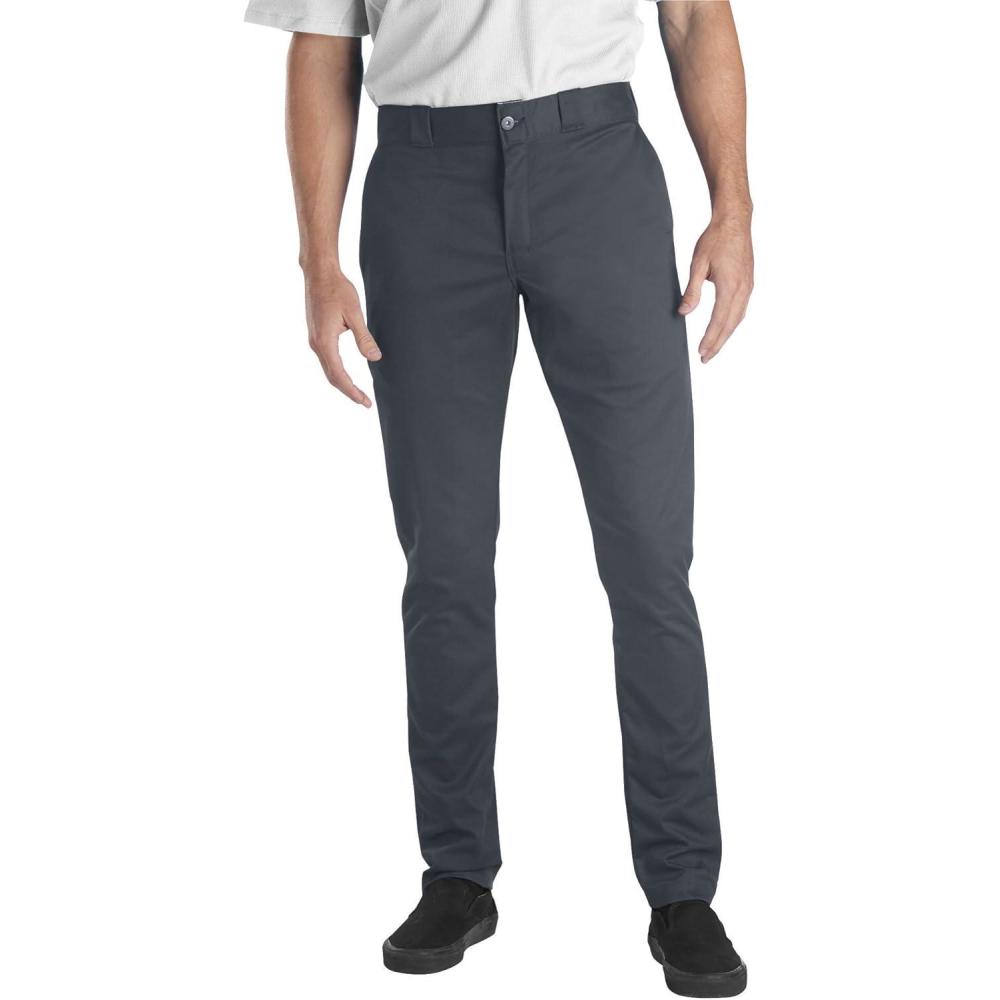 image:imageDickies Mens Skinny Fit Straight Leg Pants Slim Stretch Work Trousers for Office Retail amp Casual WearCharcoal V1