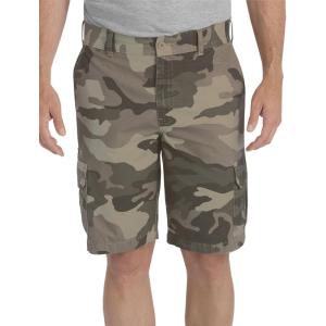 Dickies Men’s 11 Inch Relaxed Fit Lightweight Ripstop Cargo Short(Stonewashed Pebble Brown/Black/Olive Camo V1)