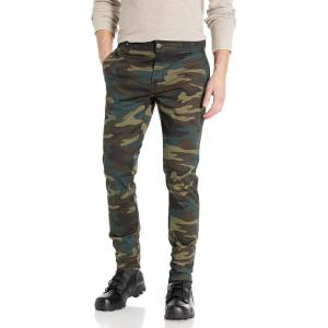 Dickies Men’s Skinny Fit Straight Leg Pants – Slim Stretch Work Trousers for Office, Retail & Casual Wear(Hunter Green Camo V1)