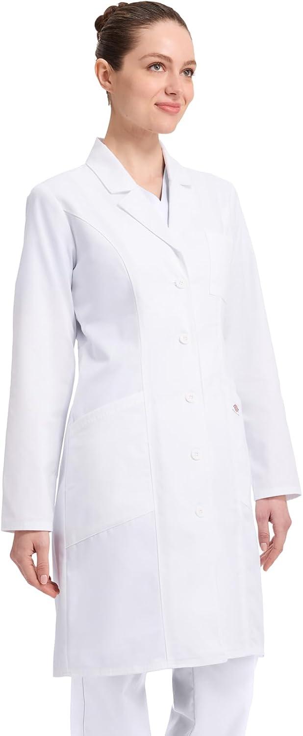 image:imageDickies Contemporary Fit Womens 37 Twill Fitted Lab Coat 82401White