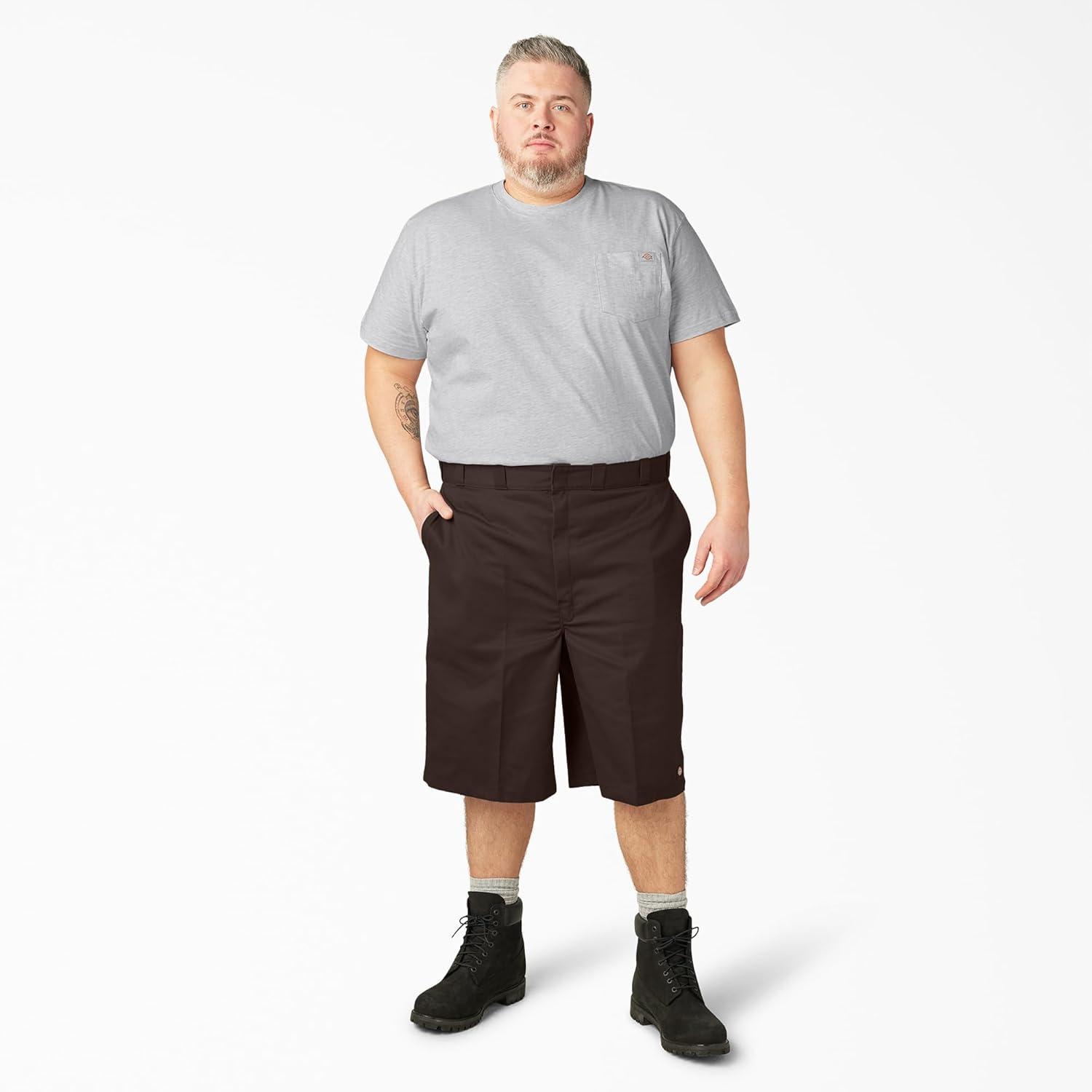 image:imageDickies Mens 13Inch Loose Fit MultiPocket Work ShortDark Brown