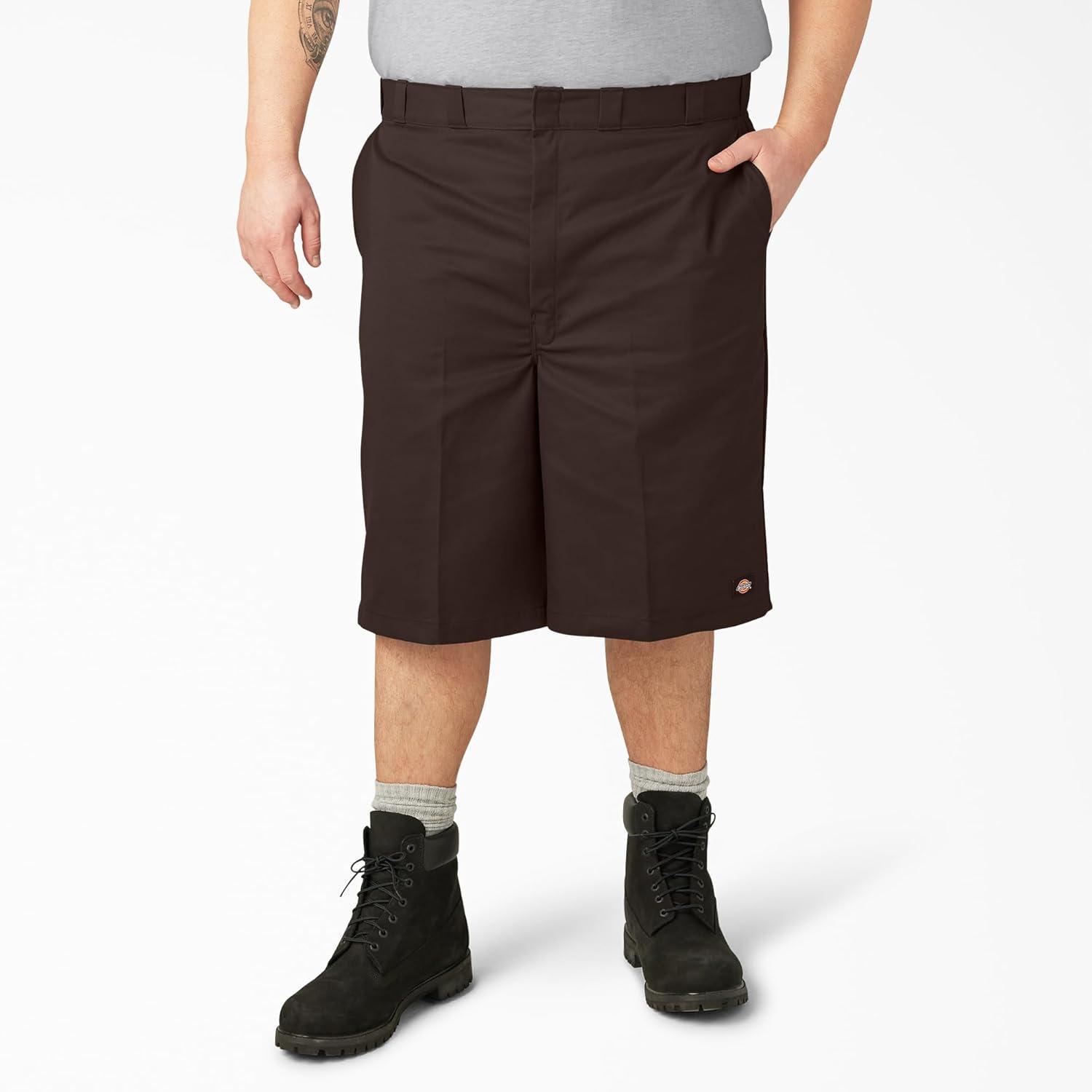 image:imageDickies Mens 13Inch Loose Fit MultiPocket Work ShortDark Brown