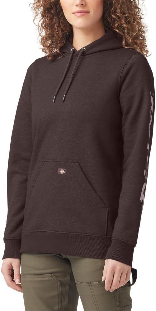 image:imageDickies Womens Dickies Womens Heavyweight Wordmark Fleece PulloverChocolate Brown Heather