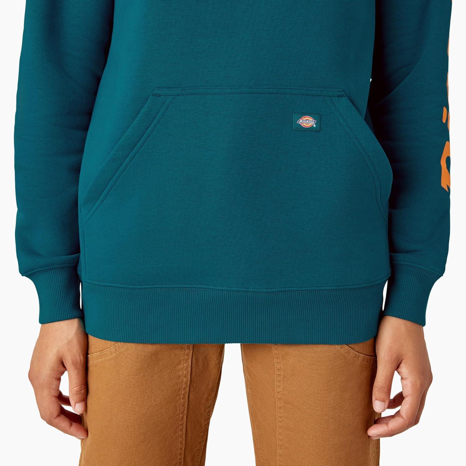 image:imageDickies Womens Water Repellent Sleeve Logo HoodieDeep Lagoon