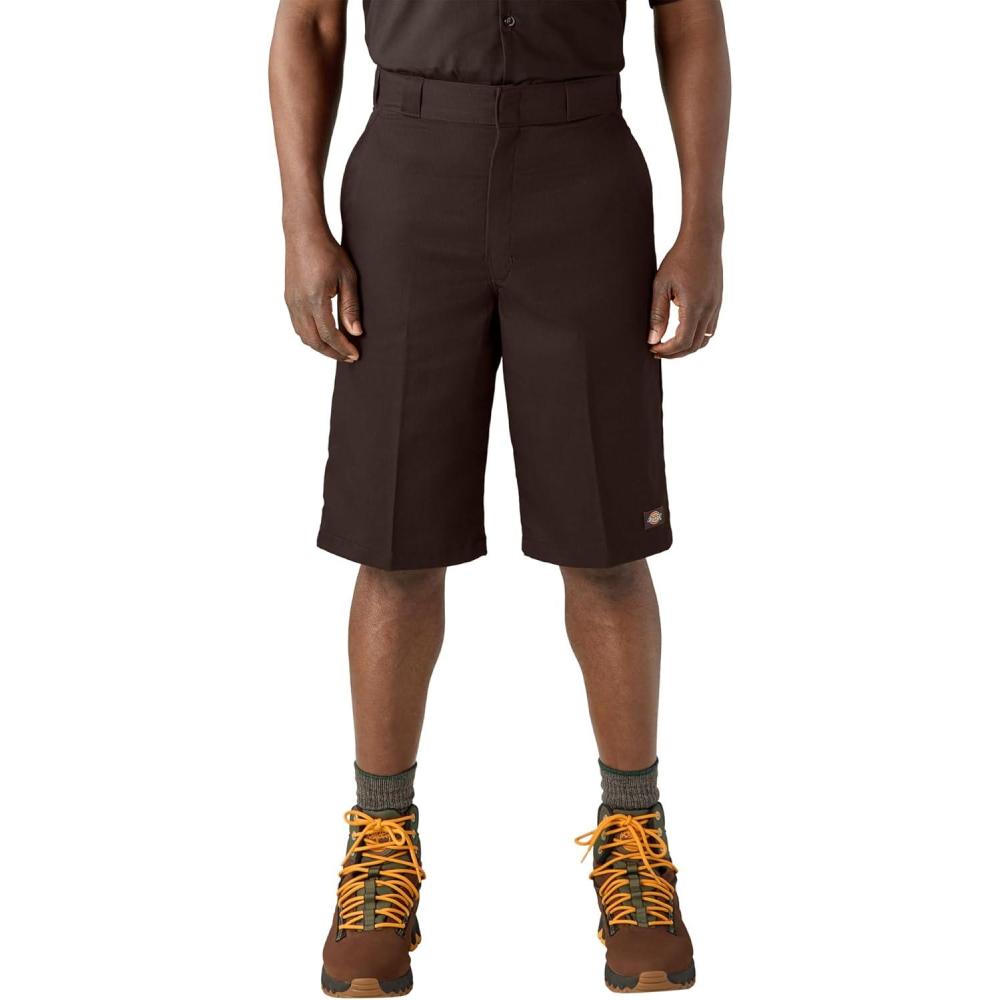 image:imageDickies Mens 13Inch Loose Fit MultiPocket Work ShortDark Brown