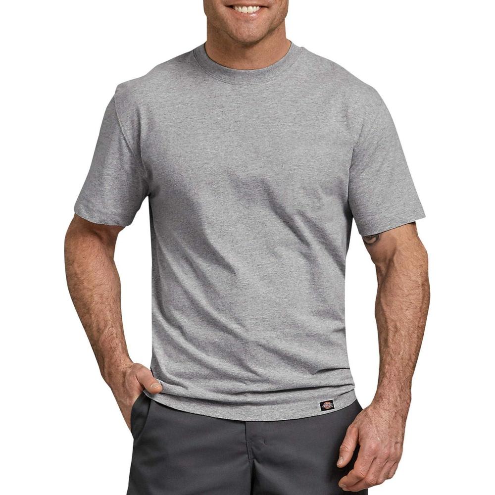 image:imageDickies Mens Short Sleeve Heavyweight Crew NeckHeather Gray