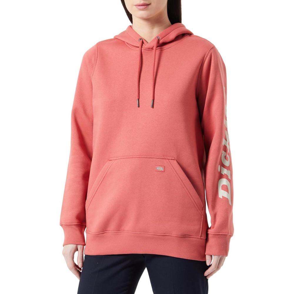 image:imageDickies Womens Water Repellent Sleeve Logo HoodieMineral Red