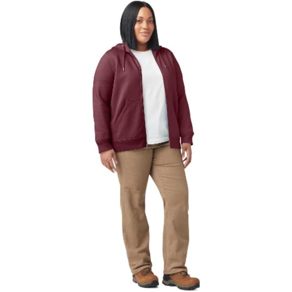image:imageDickies Womens Womens Plus Heavyweight Fullzip HoodieBurgundy Heather