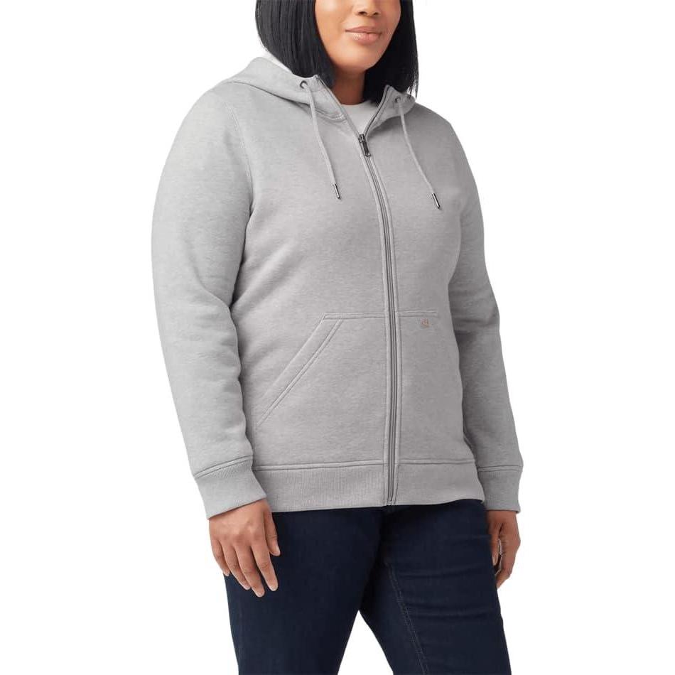 image:imageDickies Womens Womens Plus Heavyweight Fullzip HoodieHeather Gray