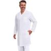 Dickies Lab Coat for Men and Women 40″ Button Front Closure Unisex Lab Coat with 3 Pockets – 83403(White)