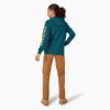 Dickies Women’s Water Repellent Sleeve Logo Hoodie(Deep Lagoon)