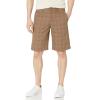 Dickies Mens Flex Regular Fit Plaid Flat Front 11in Shorts(Mushroom)