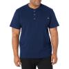 Dickies Men’s Heavyweight Henley(Deep Blue)