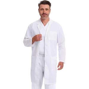 Dickies Lab Coat for Men and Women 40″ Button Front Closure Unisex Lab Coat with 3 Pockets – 83403(White)