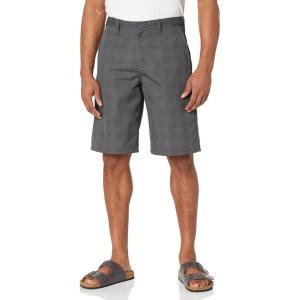 Dickies Mens Flex Regular Fit Plaid Flat Front 11in Shorts(Charcoal)