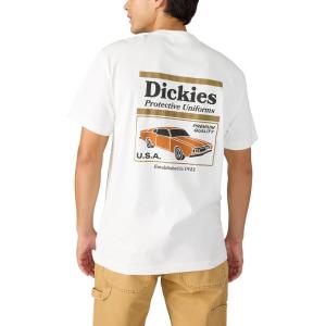 Dickies Men’s Short Sleeve Graphic Tee(Snow White / Retro Motor)
